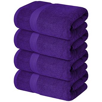 BOGASYL Cotton Bath Towels Set of 4, Absorbent & Quick-Dry Towels for Bath, Gym, Spa & Hotel
