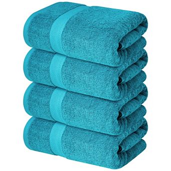 BOGASYL Cotton Bath Towels Set of 4, Absorbent & Quick-Dry Towels for Bath, Gym, Spa & Hotel