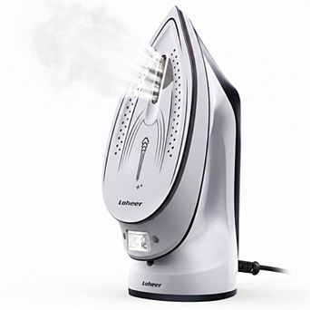LOHEER 1600W 2-in-1 Steamer & Iron Detachable Ceramic Plate, Turbo Steam, Smart Temp Control
