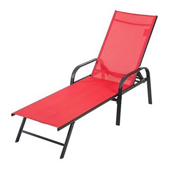 YIORTWO Steel Chaise Lounge Chair Outdoor Patio Recliner Stackable Pool Chair