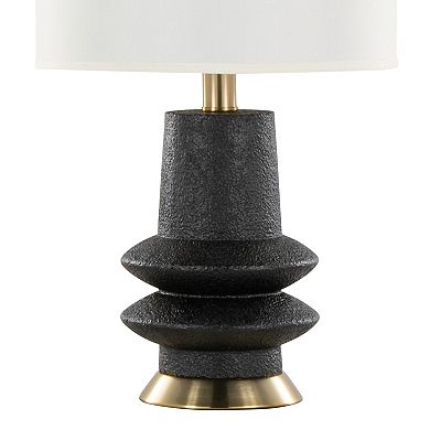 Loheer Contemporary Polyresin Table Lamp Set with Linen Shade