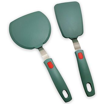 2 pc Silicone Spatula Turner Set, Heat-Resistant, Flexible for Nonstick Cooking