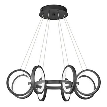 8-Ring Dimmable LED Round Pendant Chandelier for Kitchen Island Dining Room