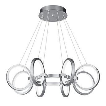 ZLAIQB 8-Light Metal RoundRing Modern Height Adjustable 31.5" Pendant Light