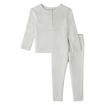 2 pc Kids 100% Cotton Knit Pajama Set with Allover Abstract Print