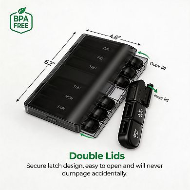 Splendid Frame Weekly Pill Organizer 3 Times a Day