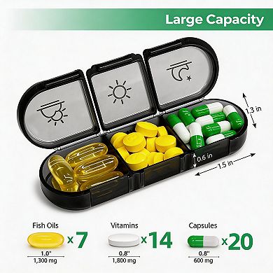 Splendid Frame Weekly Pill Organizer 3 Times a Day