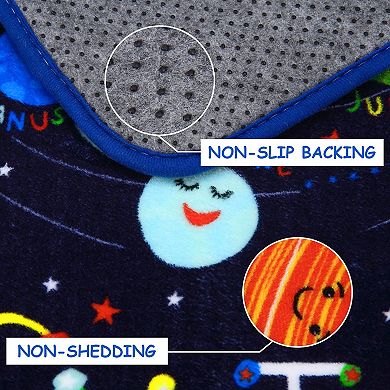 Area Rug Playroom Mat Soft Non Slip Nursery Play Mat Galaxy Outer Space Educational Rug