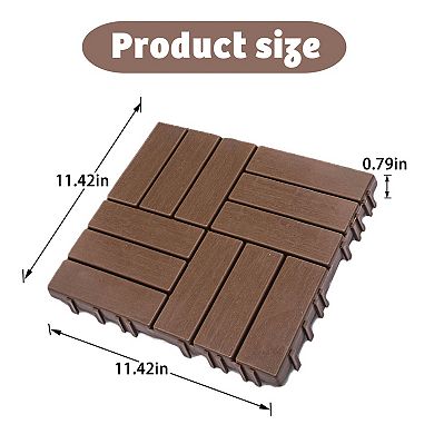 Loheer 68-Pack Plastic Interlocking Deck Tiles,Waterproof Outdoor Flooring All-Weather
