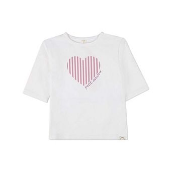 Girls "Petit Amour" Heart-Themed Cotton-Rich 3/4-Sleeve T-Shirt