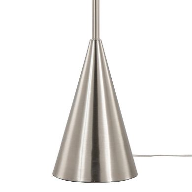 Loheer Contemporary Metal Floor Lamp with Fabric Shade and Pull Chain