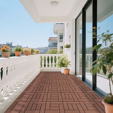 44 Pack 12x12 in Heavy Duty Decking Tiles High Load Bearing Interlocking Floor for Backyard
