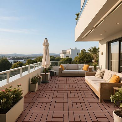 44 Pack 12x12 in Heavy Duty Decking Tiles High Load Bearing Interlocking Floor for Backyard