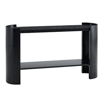 Loheer Double-layer Curved Foyer Table, Minimalist Entrance Small Space Living Room Console Table