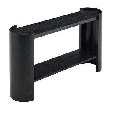 Loheer Double-layer Curved Foyer Table, Minimalist Entrance Small Space Living Room Console Table