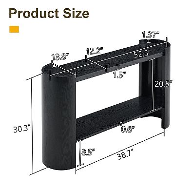 Loheer Double-layer Curved Foyer Table, Minimalist Entrance Small Space Living Room Console Table