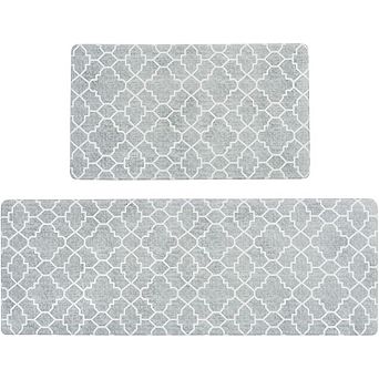 Anti Fatigue Kitchen Mat Set Cushioned Waterproof Non Slip Boho Floor Rugs