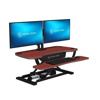 VersaDesk PowerPro 36"W Electric Adjustable Standing Desk Converter, Black-Cherry
