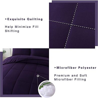 Down Alternative Comforter Set, Soft Lightweight All-Season Bedding with Pillowcases