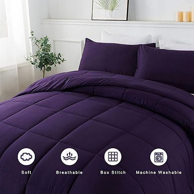 Down Alternative Comforter Set, Soft Lightweight All-Season Bedding with Pillowcases