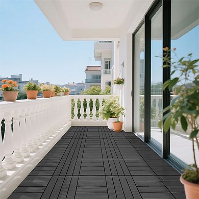 44 Pack 12x12 in Waterproof Interlocking Tiles Slip Resistant Drainage Flooring for Poolside