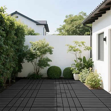 44 Pack 12x12 in Waterproof Interlocking Tiles Slip Resistant Drainage Flooring for Poolside