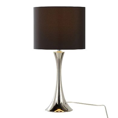 Loheer Contemporary Metal Table Lamp Set with Sparkly Linen Shade