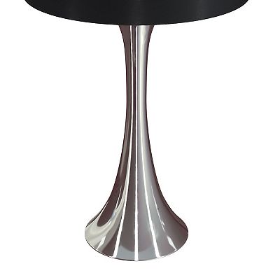 Loheer Contemporary Metal Table Lamp Set with Sparkly Linen Shade