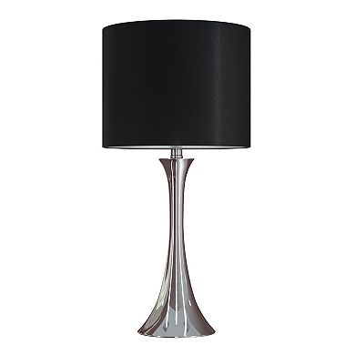 Loheer Contemporary Metal Table Lamp Set with Sparkly Linen Shade