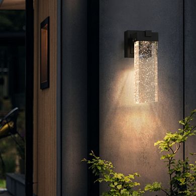 Loheer 2-Pack Outdoor Crystal Wall Light Fixture Weatherproof LED Wall Sconce with Light Sensor