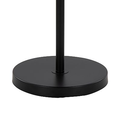 Loheer Contemporary Metal Floor Lamp with Linen Shade and Pull Chain