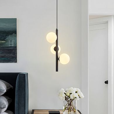 ZLAIQB 3-Light MidCentury Globe Height Adjustable Pendant Light