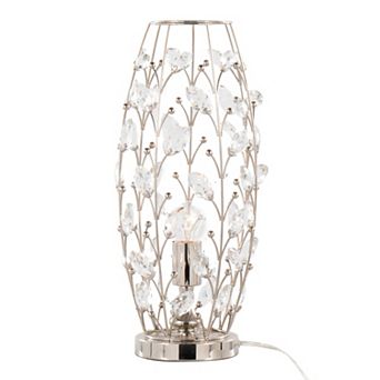 Loheer Contemporary Crystal Buds Metal Uplight Table Lamp with K9 Crystal Accents