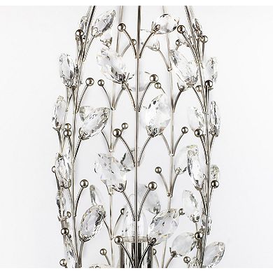 Loheer Contemporary Crystal Buds Metal Uplight Table Lamp with K9 Crystal Accents