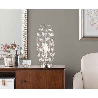 Loheer Contemporary Crystal Buds Metal Uplight Table Lamp with K9 Crystal Accents
