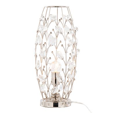 Loheer Contemporary Crystal Buds Metal Uplight Table Lamp with K9 Crystal Accents