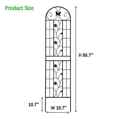 Loheer 4 Pack Metal Garden Trellis for Climbing Plants, Rustproof Outdoor Flower Support