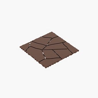 Loheer 44 pc Interlocking Deck Tiles,Stone Style DIY Flooring Patio,Easy and Quick Installation