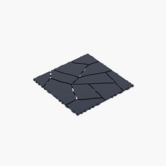 Loheer 44 pc Interlocking Deck Tiles,Stone Style DIY Flooring Patio,Easy and Quick Installation