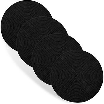 Round Cotton Rope Placemats, Heat-Resistant & Durable, Set of 4