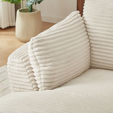 Loheer Oversized Corduroy Chaise Lounge Chair, No Assembly Comfy Indoor Sofa