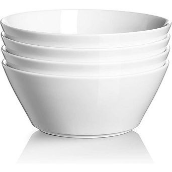 Ceramic Deep Soup Bowls Set of 4, Dishwasher & Microwave Safe