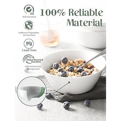 Ceramic Deep Soup Bowls Set of 4, Dishwasher & Microwave Safe