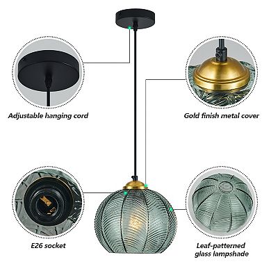 Modern Glass Globe Pendant Light Fixtures 2 Pack for Kitchen Island Bedroom