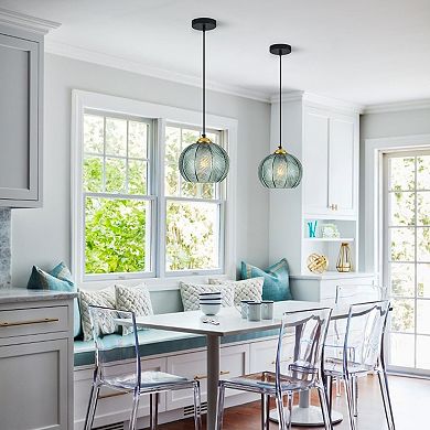 Modern Glass Globe Pendant Light Fixtures 2 Pack for Kitchen Island Bedroom
