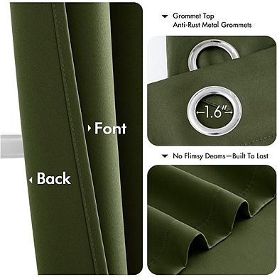 Blackout Curtains 2 Panels, Thermal Insulated, Noise Reducing Drapes