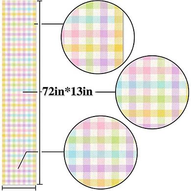 Linen Buffalo Plaid Easter Table Runner with Rustic Farmhouse Spring Design