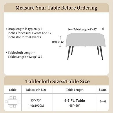 Spring Floral Cotton Linen Tablecloth, Waterproof, Wrinkle-Free, Tassel Trim