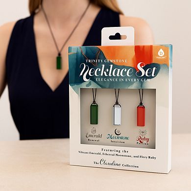 Mindful Energy Jewelry: Lava Stone Bracelet with Essential Oils & Trinity Gemstone Necklace