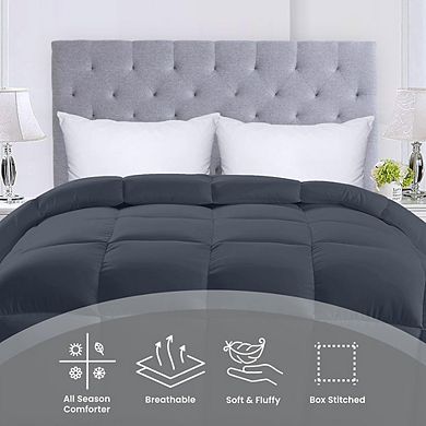 Box Stitched Down Alternative Comforter, Lightweight Soft All-Season Bedding